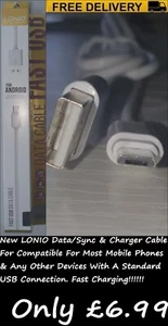 New Fast Charge LDNIO Widely Compatible Data Cable/Charger Cable Phones/Tablets - Picture 1 of 11