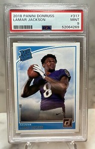 2018 Panini Donruss Lamar Jackson Rated Rookie RC #317 PSA 9 MINT Ravens 🔥