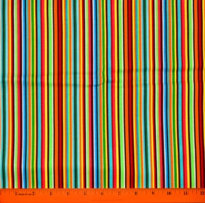 Rainbow Stripes Fabric - HALF YARD - 100% Cotton  Sewing Quilting Striped Small - Picture 1 of 1