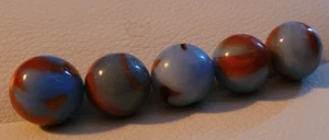 Lot of 5 Vintage Spiderman Marbles Blue Red Swirl Collectible Funky Ox Blood - Picture 1 of 5