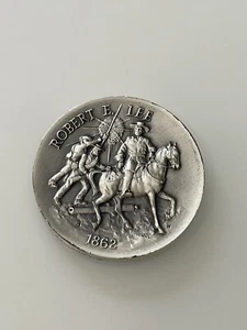 Longines .925 Sterling Silver 1862 Robert E Lee Coin Medal Riding Horse - Picture 1 of 7