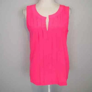 Kate Spade Addie 100% Silk Shell Pleated Sleeveless Blouse Pink Size 0 - Picture 1 of 10
