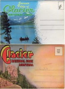 Glacier National Park fold out postcards pair - Picture 1 of 10
