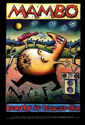 Mambo "Beauty is trouser-thin" Original 1989 Reg Mombassa Print Ad Rare Vintage - image 1 of 2