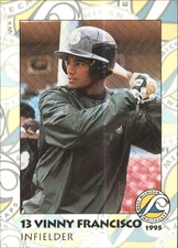 1995 West Michigan Whitecaps Team Issue #13 Vinny Francisco - NM-MT