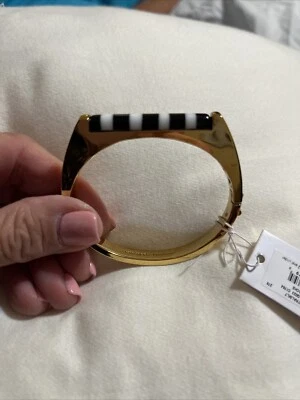 NUEVO CON ETIQUETAS KATE SPADE BLOQUES DE CONSTRUCCIÓN NEGRO/BLANCO PULSERA J405 Foto 1 de 4
