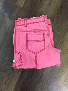 "NEW" MOSSIMO SUPPLY CO Relaxed Fit Waist Tie Pink Crop Cargo Shorts Women's 9 - Picture 1 of 10