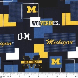Michigan Wolverines College 100 % Baumwollstoff verkauft von 1/4 Yard von Bolzen - Bild 1 von 1