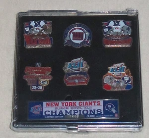 NFL New York Giants Super Bowl XLII Champions 6 Pin Set Limited Edition New - Picture 1 of 1