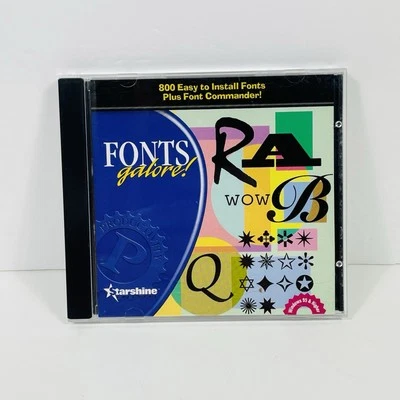 Fonts Galore! 1999 PC CD-ROM Software for Windows 800 High Quality Fonts - Image 1 of 4