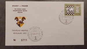 1972 - Bobby Fischer vs. Spassky Rare FYI Envelope With Stamp Iceland - Picture 1 of 1
