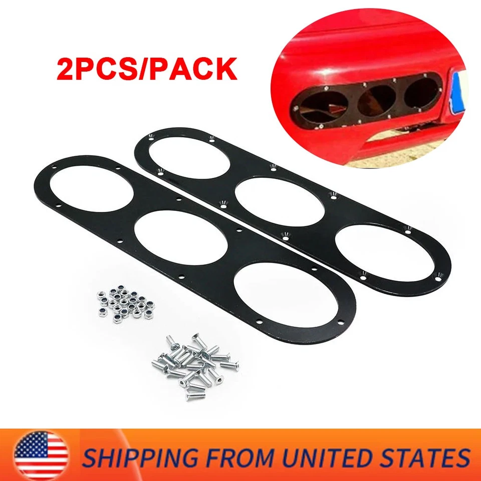 Panel difusor de desviación de aire de carrera para parachoques trasero de aluminio universal para automóvil de 3 orificios 2 piezas Foto 1 de 4