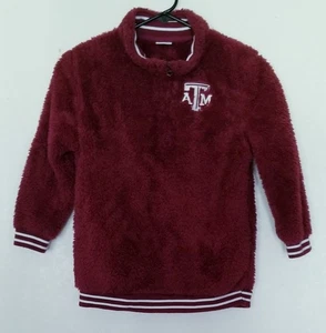 ZOOZATZ Texas ATM Aggies Fuzzy Pullover YOUTH MEDIUM MockNeck Zipper Pockets - Picture 1 of 9