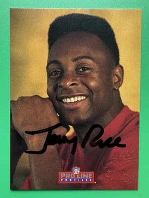 Pro Line Profiles Jerry Rice 1992 autógrafo automático #9 Foto 1 de 2