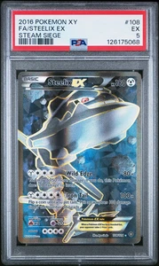 2016 Pokemon Xy Steam Siege Steelix EX #108 Fa Steam Siege PSA 5 - Picture 1 of 2