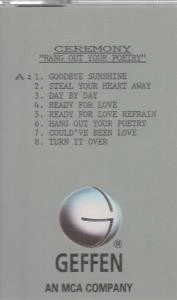 Ceremony Hang Out Your Poetry cassette UK Geffen promo cassette in company - Image 1 of 1