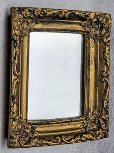 Espejo colgante de pared miniatura vintage para casa de muñecas aprox 4" x 3,5" - Imagen 1 de 9