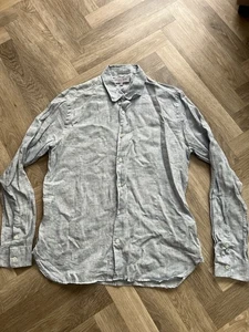 ORLEBAR BROWN, Mens Size XL, Blue, Tailored Fit Linen Shirt, GOOD USED - Picture 1 of 7