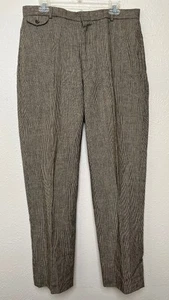 Pantalones Polo Ralph Lauren para hombre 34x36 (34x33) marrón tweed mezcla de lino - Imagen 1 de 17