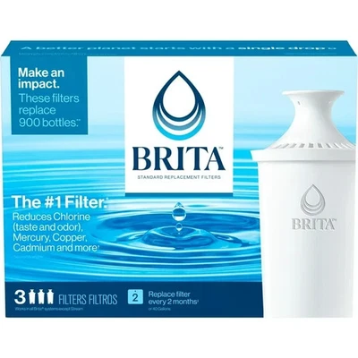 Brita Standard Water Filter, Replacement Filters for Pitchers and Dispensers, 3 - Image 1 of 4