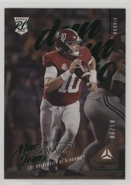 2021 Panini Luminance Dynamic Rookies Green /10 Mac Jones #DR-5 RC - Image 1 of 2