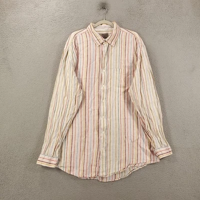 Территория впереди льняная рубашка мужская 2XLT многоцветный на пуговицах XXLT длинным рукавом - Изображение 1 из 4