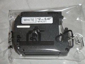 COMPATIBLE FITS BROTHER M K231 M231 Label 1/2" 12MM BLACK PRINT WHITE TAPE  - Picture 1 of 4