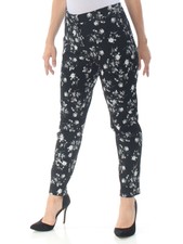 ALFANI Womens New 1011 Black Floral Straight leg Casual Pants 14 B+B
