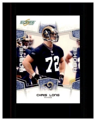 2008 Score #332 Chris Long RC RAMS DE Rookie football card - Image 1 of 2