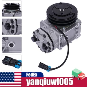 USA York Type AC Compressor w/2 Groove Clutch for Freighliner Kenworth Peterbilt - Foto 1 di 19