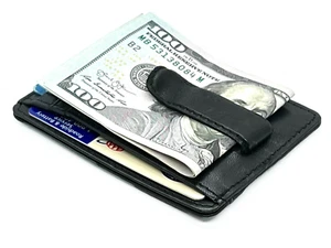 RFID Blocking Leather Slim Men's Money Clip ID Card Holder Front Pocket Wallet - Picture 1 of 12