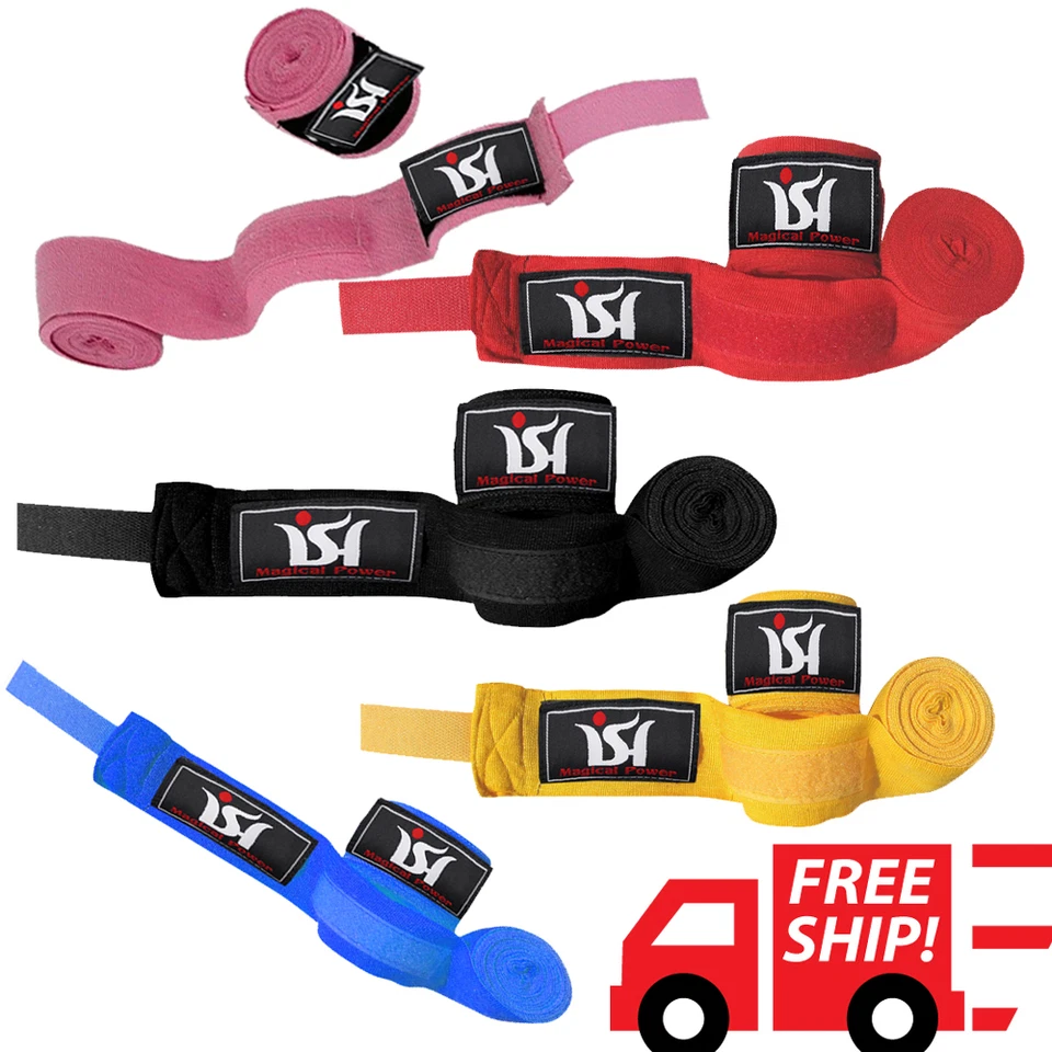 ISH SPORTS Boxing inner Hand Wraps 180" Gloves Muay Thai Mexican Style Wrist Wraps Bandages