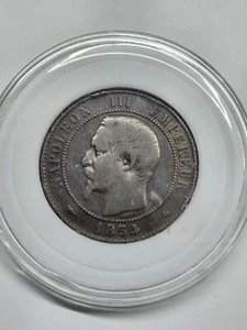 1854 Extremely Rare Coin, France, Napoleon III, 10 Centimes, Empire Francais - Picture 1 of 5