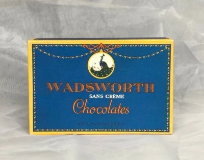 Vintage Chocolate Box Wadsworth Chocolate Newark NJ Art Nouveau Advertising Box - Image 1 of 4