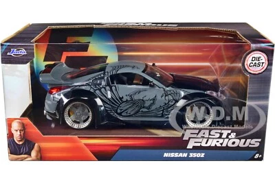 D.K.'S NISSAN 350Z GRAY & BLACK FAST & FURIOUS 1/24 DIECAST MODEL CAR JADA 97172 - Image 1 of 4