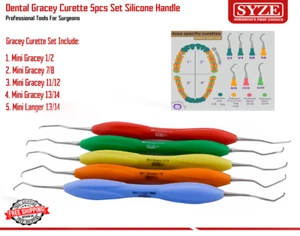 Juego de 5 piezas de instrumentos periodontales para quitar cálculo subgingival Gracey Curettes - Imagen 1 de 3