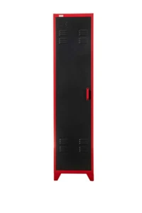 Garderobenschrank Kleiderschrank Spind 1türig PETROW rot-dunkelgrau Stahlschrank - Bild 1 von 11