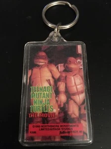 VINTAGE 1990 TMNT TEENAGE MUTANT NINJA TURTLES RAPHAEL & DONATELLO 2” KEYCHAIN - Picture 1 of 1