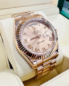 Rolex President Day-Date II 41mm 218235 18K Rose Gold Rose Gold Roman Dial MINT - Picture 1 of 12
