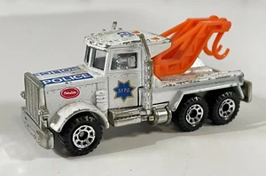 Matchbox 1981 Peterbilt SFPD Police M9 Tow Truck White Diecast 1/80 Macau NICE - Picture 1 of 10