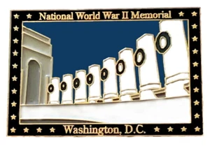 Washington, DC Pins Militares de la Segunda Guerra Mundial Pin Memorial Sombrero de Viaje Solapa Alfileres - Imagen 1 de 1