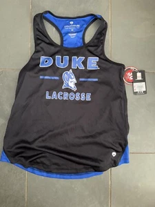 New DUKE BLUE DEVILS Lacrosse Womens MEDIUM Racerback Tank top Jersey - Picture 1 of 2