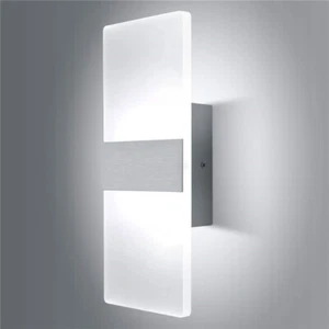 Modern Wall Sconce Dimmable 12W Up Down Wall Lights Acrylic LED Wall Lamp white - Picture 1 of 12