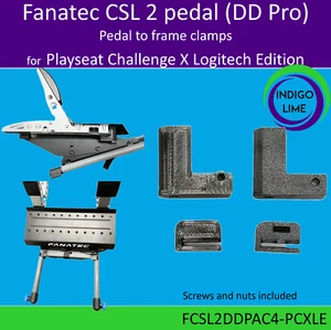 Pedal Clamps for Fanatec CSL 2 pedal (DD Pro) onto Playseat Challenge X - Picture 1 of 4