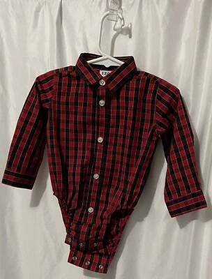 izod baby цельный красный клетку snap seat верхняя рубашка праздник кнопка placket 6/9 м - Изображение 1 из 4