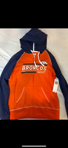 Denver Broncos Damen S Hoodie mit Reißverschluss blau und orange NEU mit Etikett - Bild 1 von 7