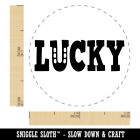 Lucky With Horseshoe Fun Text Rubber Stamp For Stamping Crafting Planners