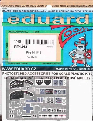 EDUFE1414 1:48 Eduard Color Zoom PE - Ki-21-I Sally (ICM kit) - Image 1 of 2