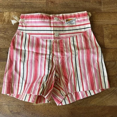 Vintage Antique 1920s 1930s Striped University Athletic Trunk Genuine Broadcloth - Image 1 of 4
