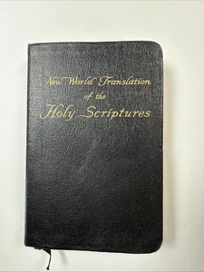 New World Translation of the Holy Scriptures 1970 Black Leather 5th Printing - Foto 1 di 10